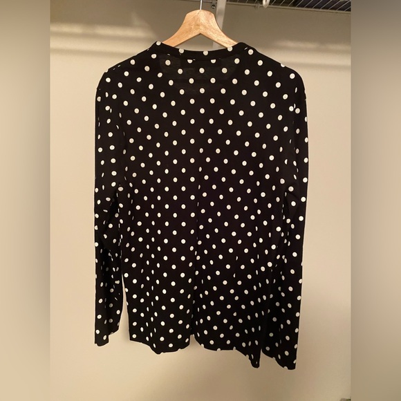 COMME DES GARÇONS PLAY Black Polka Dot Long Sleeve T-Shirt - Picture 2 of 3